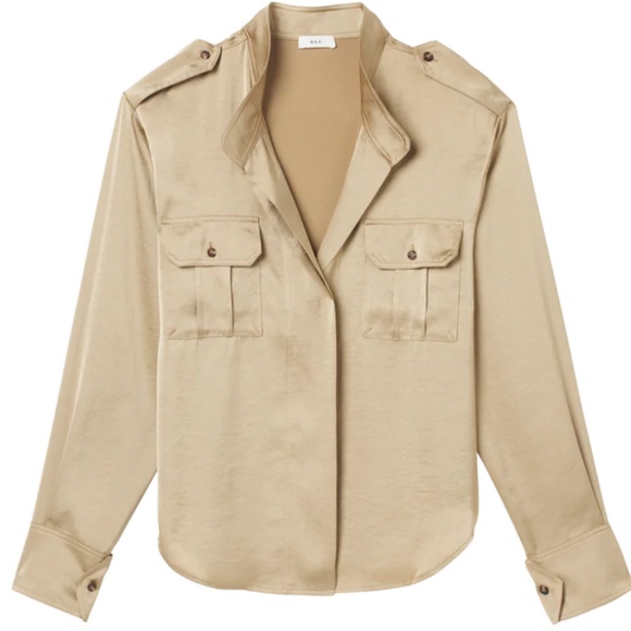 A.L.C. Oakley Satin Top in Elmwood - Picture 1 of 4